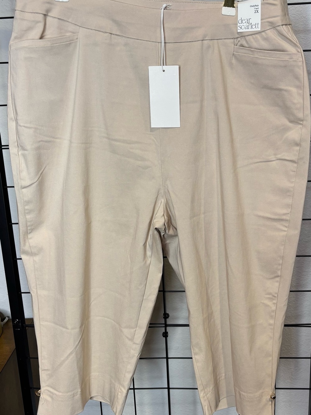 Dear Scarlett Cropped Pull-On Pants in Light Beige “Only Pair”